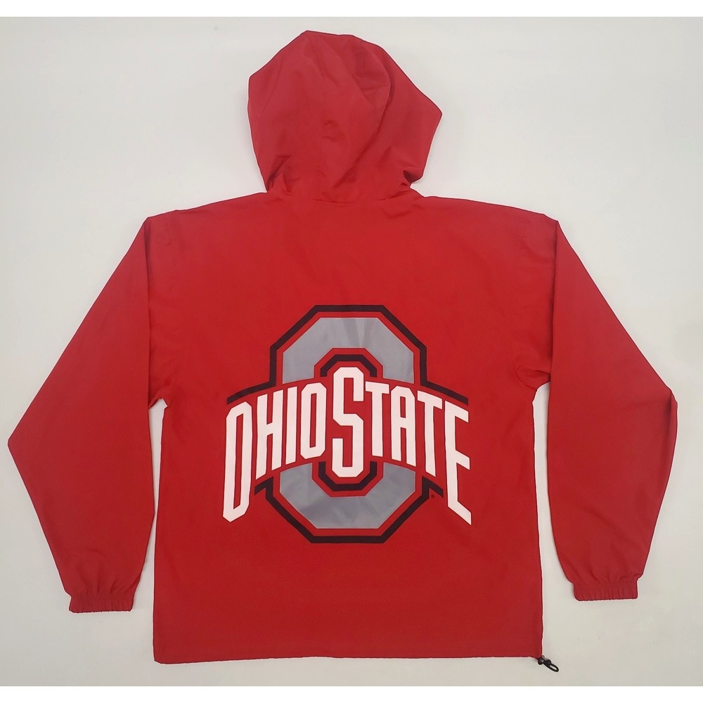 Champion Ohio State Buckeyes Red Packable Half-Zip Raincoat size Small